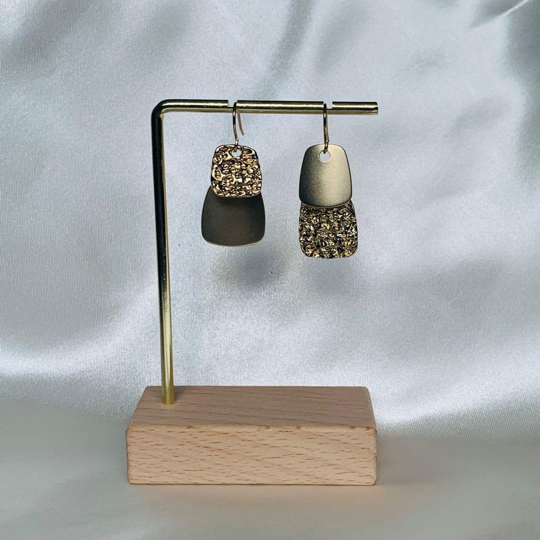 Gold textured clearance statement earrings