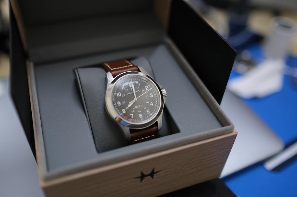HAMILTON H64455533 Men s Khaki King Automatic day date leather