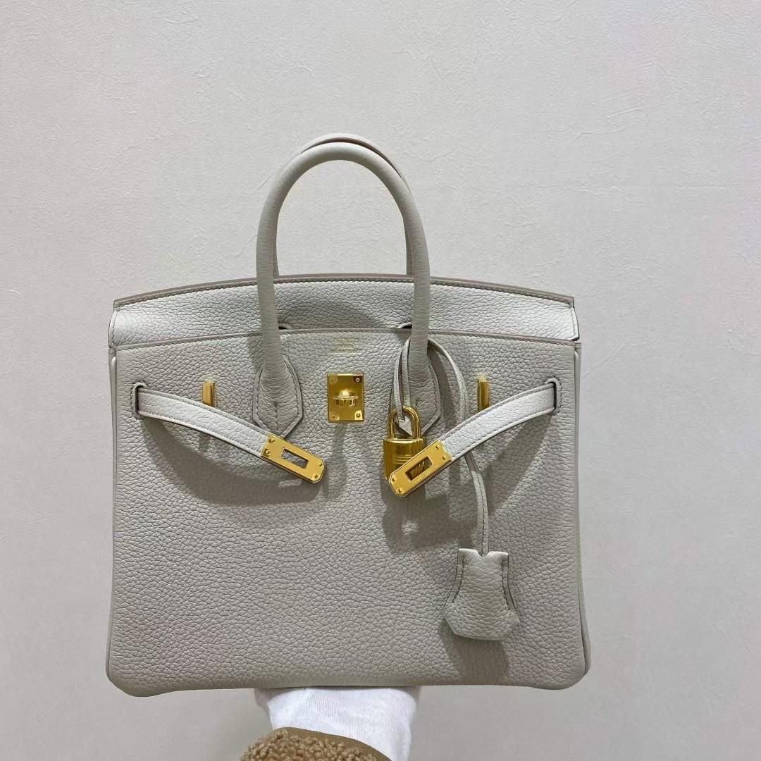Hermes birkin 25 Gris perle, Luxury, Bags & Wallets on Carousell