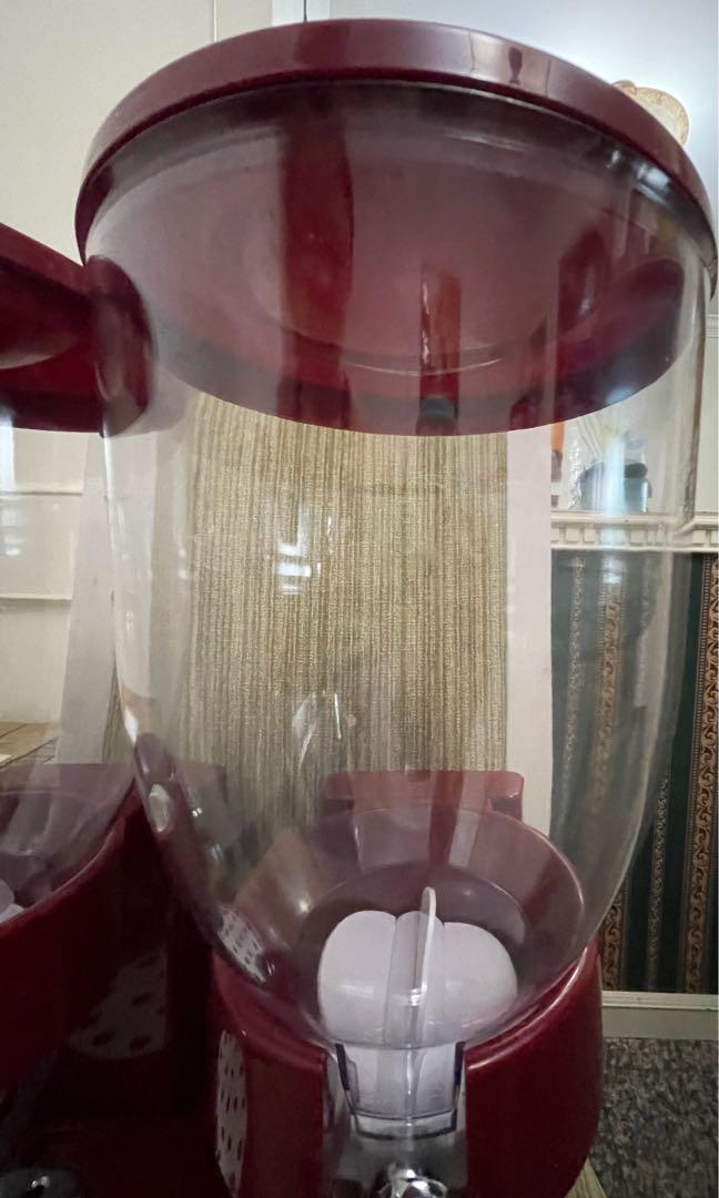 HoneyCanDo Double Cereal Dispenser with Portion Control, Red and