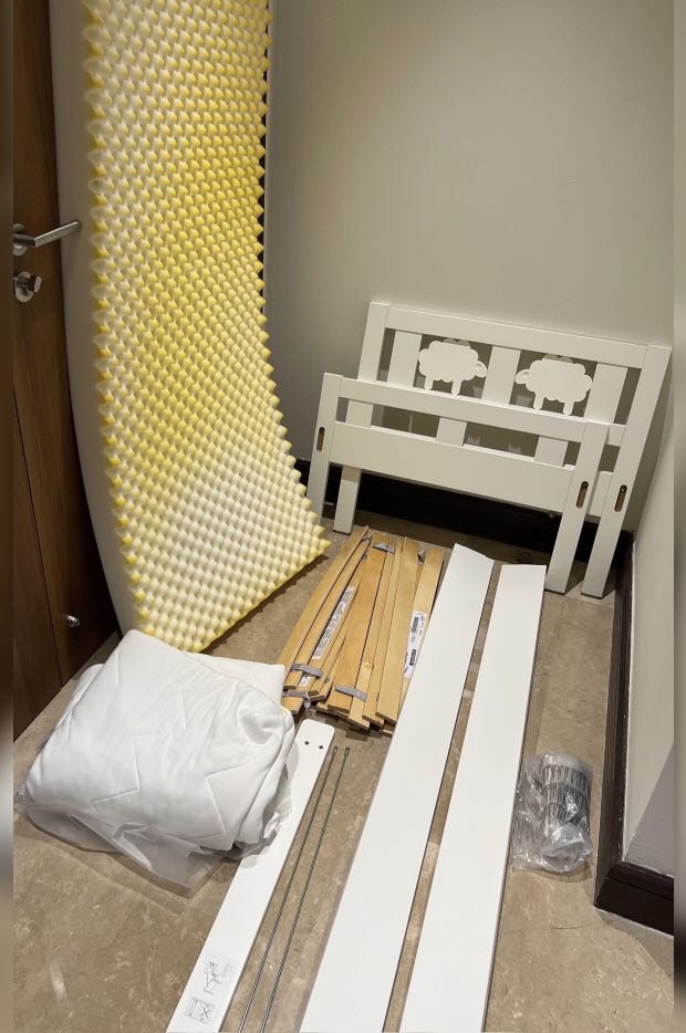 IKEA kritter bed with mattress and cover, Furniture & Home Living