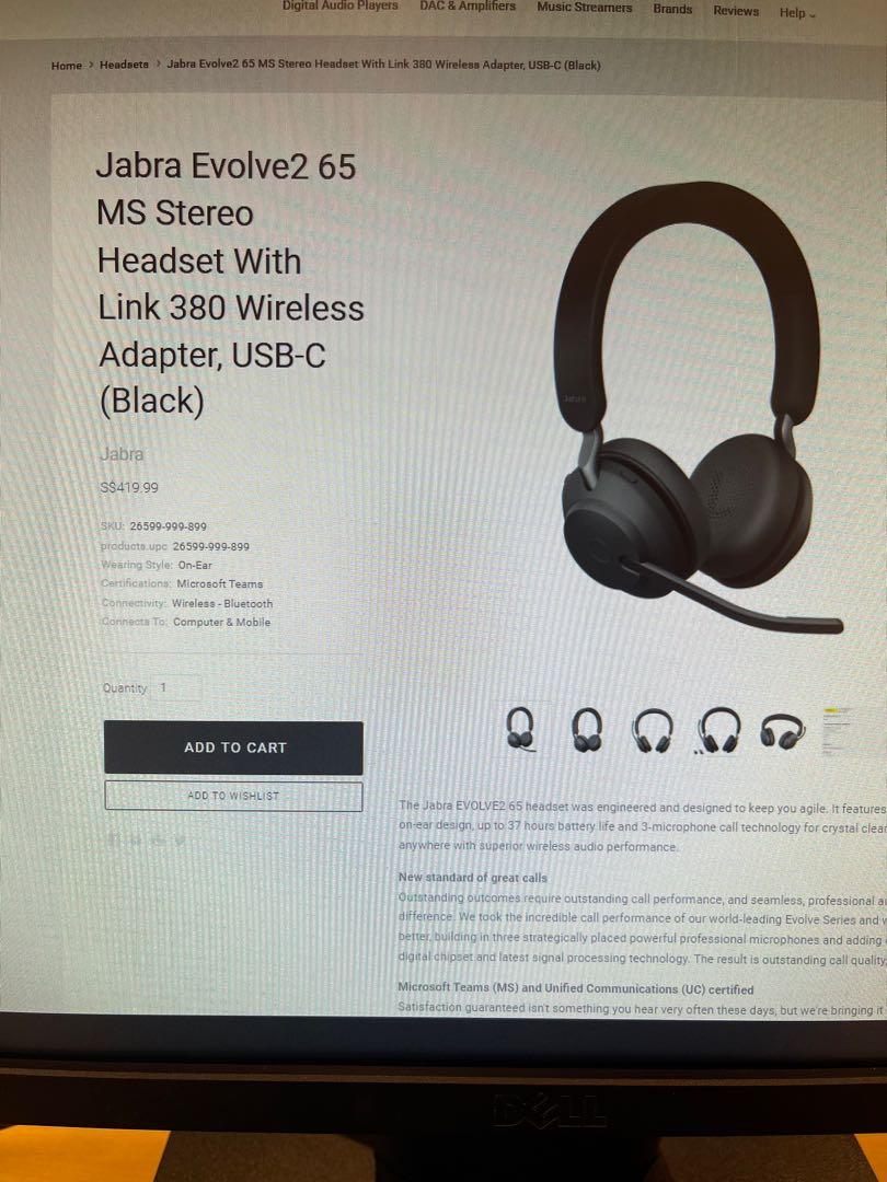 Jabra Evolve2 65 MS Stereo Headset 