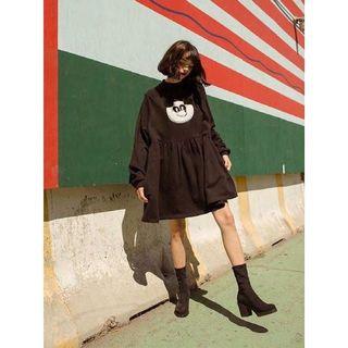 Lazy oaf  X MAX PANDA SWEATER DRESS  熊貓黑色洋裝