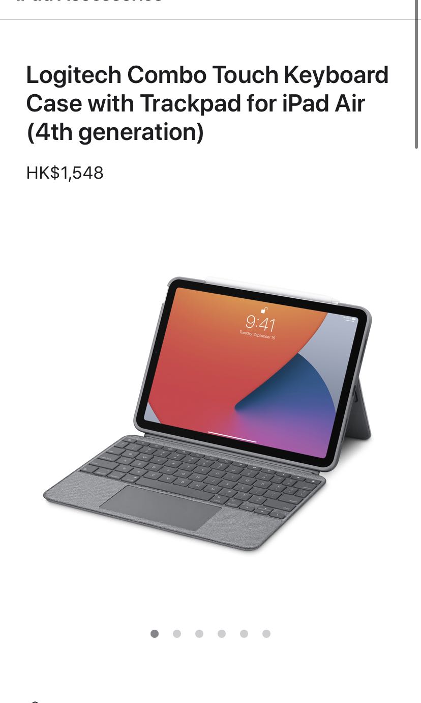 Logitech IPad Air 4 keyboard combo touch, 電腦＆科技, 電腦周邊及配件, 電腦鍵盤及相關產品