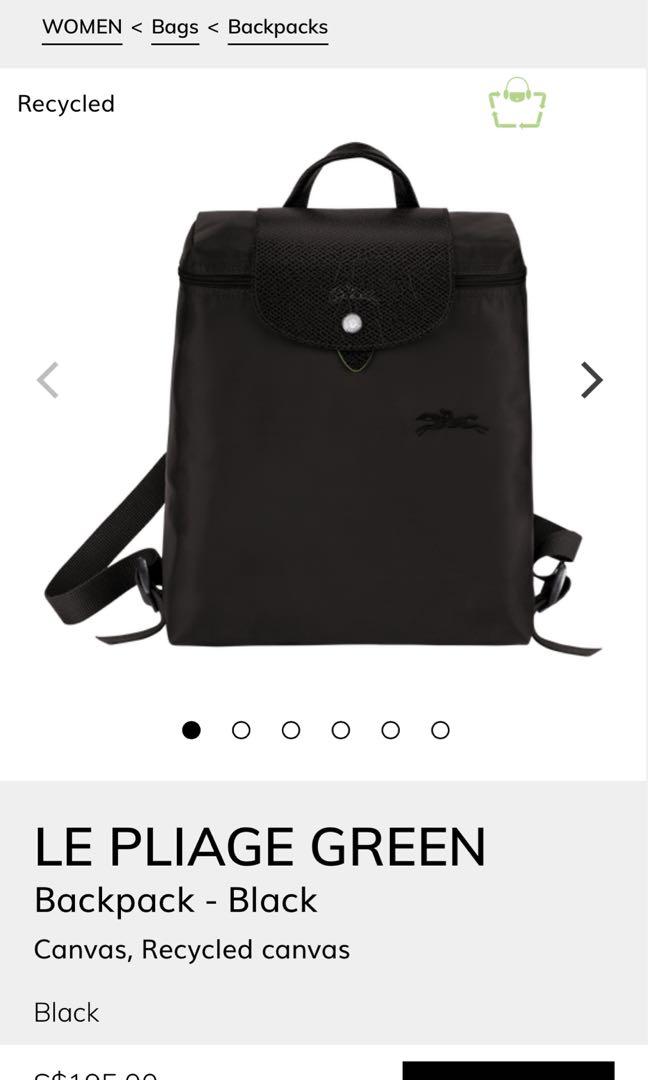 Canvas Longchamp Longchamp Le Pliage Club Nylon Backpack Black