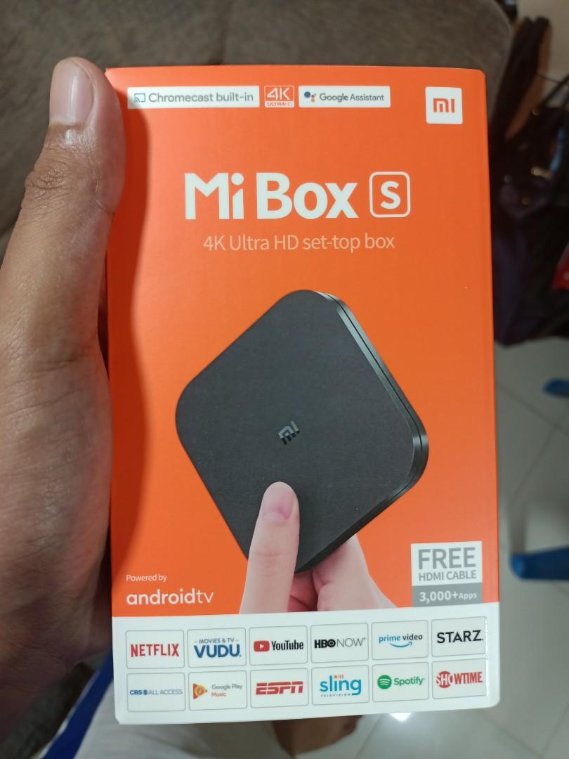 Mi box S Android Tv (Category: Entertainment Systems & Smart Home Devices) located in Pasig City. Submitted by Mpatron (Listing ID 1154400008, Image 1). Description: brandnew sealed android tv box watch youtube and netflix on ordinary led tv..