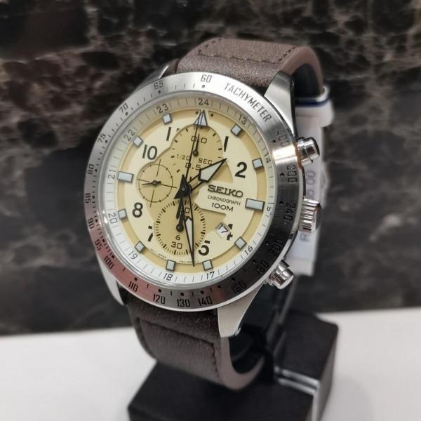 NEW Seiko Criteria Tachymeter Leather Mens Watch SNDH43P1