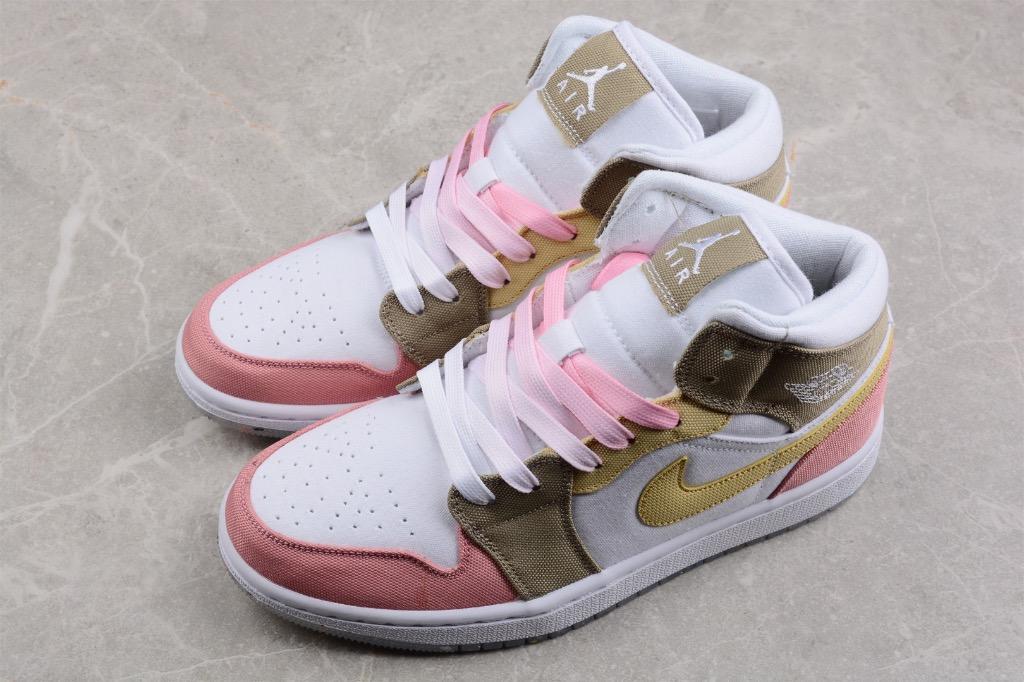 NIKE Air Jordan 1 Mid SE GS Pastel Grind shoes Euro 36 46