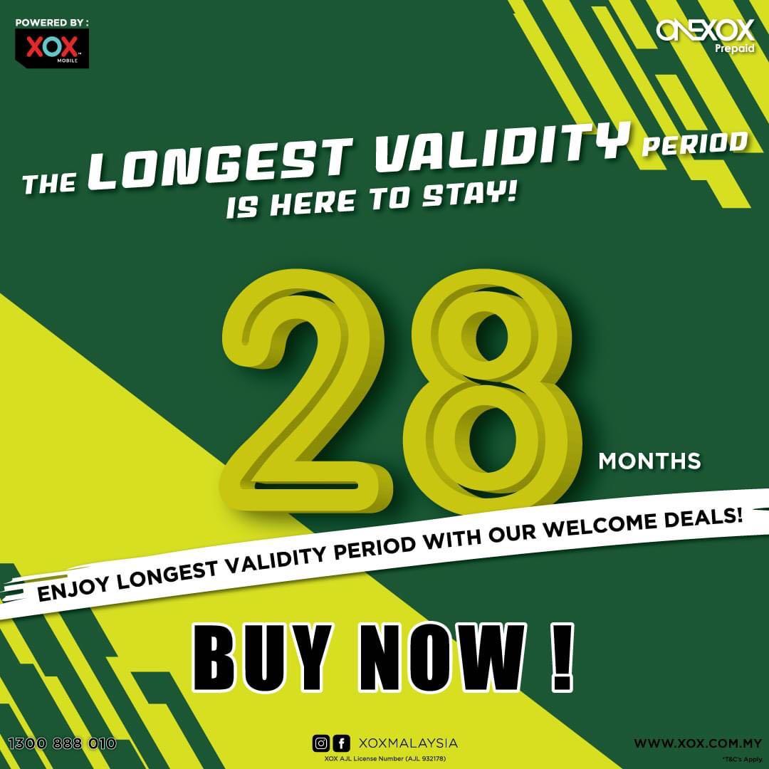 Validity Xox ONE XOX Malaysia 28 Months Validity - Prepaid Simcard, Mobile Phones ...