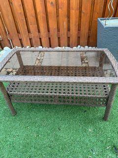 Outdoor wicker coffee table