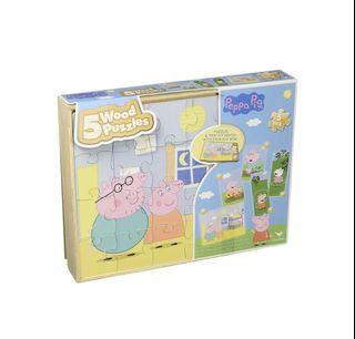 Peppa pig wood puzzle with storage