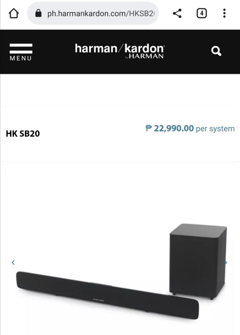 PREOWNED Harman/Kardon Soundbar SB20, Audio, Soundbars, Speakers
