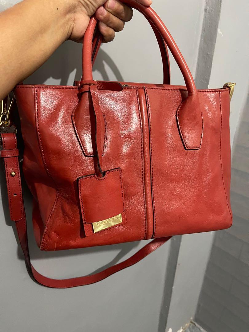 Dissona red women's shoulder bag handbag bag with handle