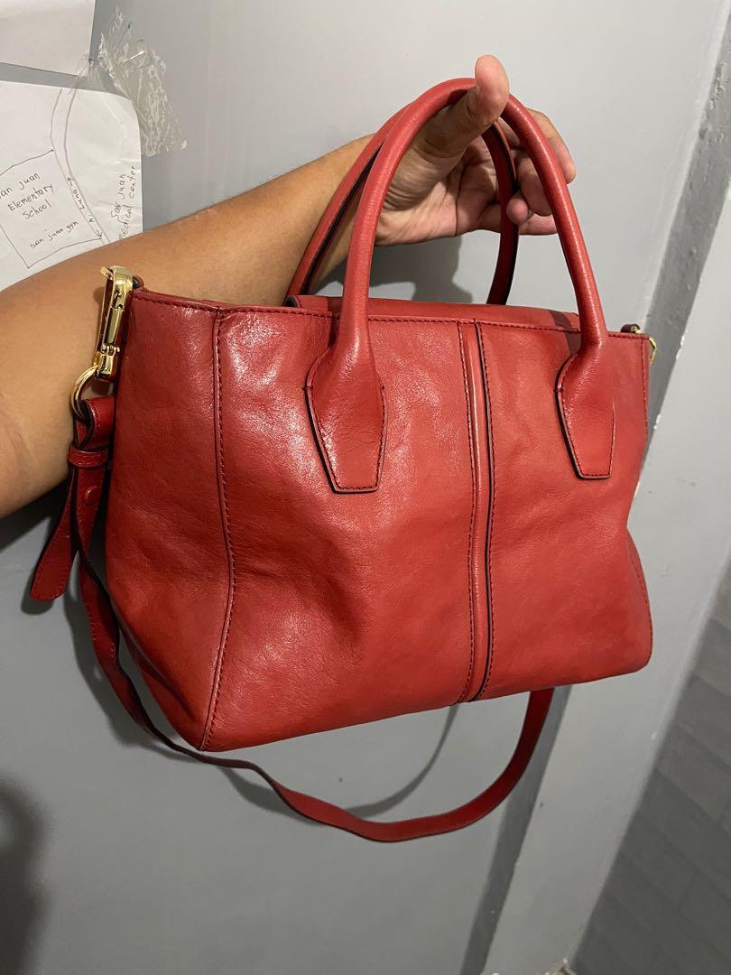 Dissona, Bags, Dissona Red Leather Bag Satchel Shoulder Bag