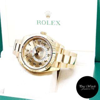Rolex 42mm Oyster Perpetual 18K Yellow Gold Champagne Arabic Sky Dweller REF: 326938 (2014)