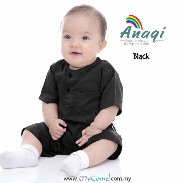 Rompers Baju Melayu baby black Babies Kids Babies Kids