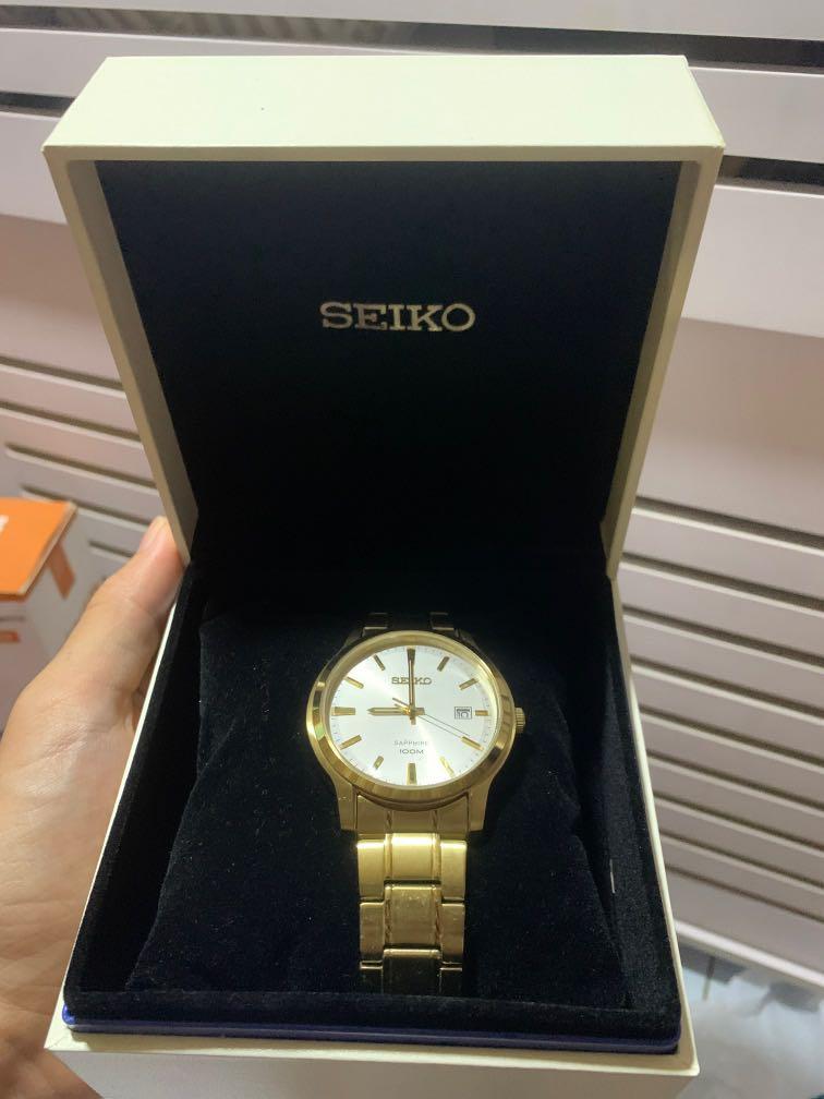 SEIKO Gold Sapphire Crystal, Men's Fashion, Watches & Accessories, Watches  on Carousell