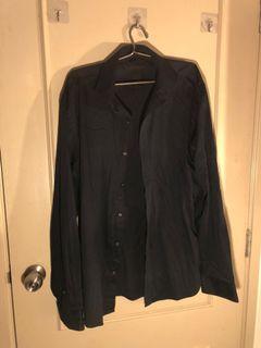 The Executive Stretchy Long Sleeved Black Button Up Shirt