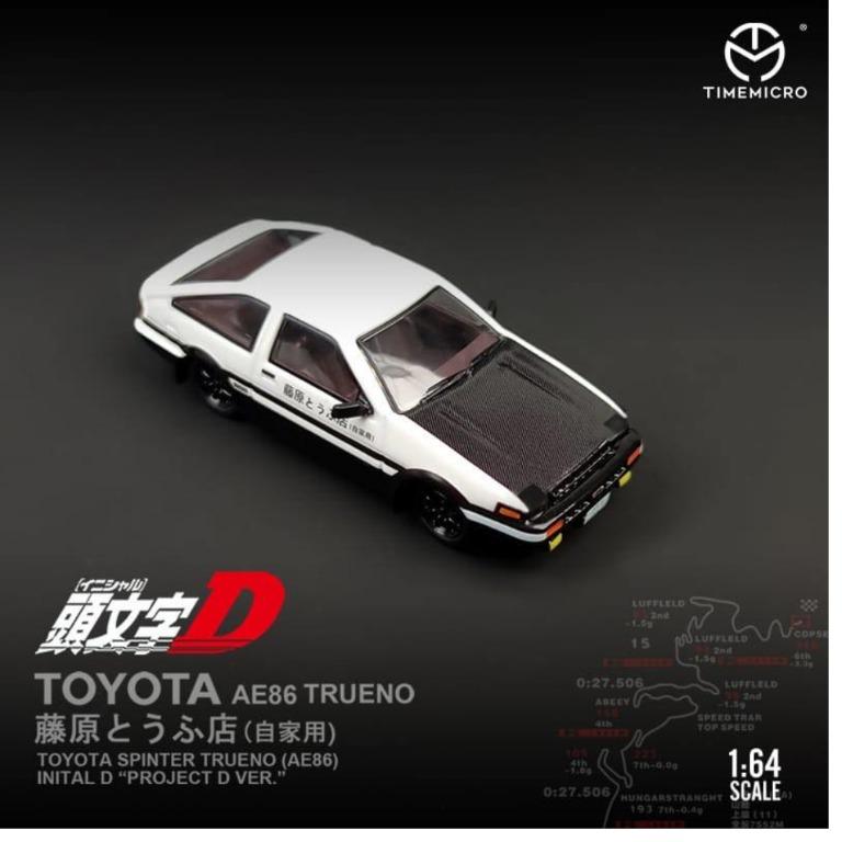 Time Micro 1/64 Scale Initial D Toyota AE86 Trueno (Category: Vehicle & Diecast Models) located in Manila. Submitted by laizt (Listing ID 1154526058, Image 1). Description: Original/authentic/legit Never been opened Brand new 1:64 Scale Die-cast True-to-scale detail Dimension is approximately L-3.25 inches long.