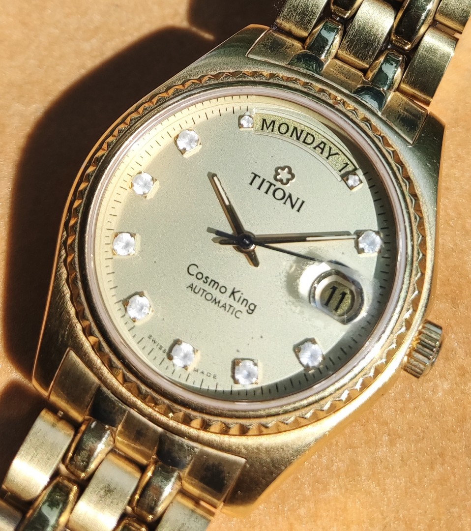 Titoni Cosmo King Day Date Automatic Watch Luxury Watches on