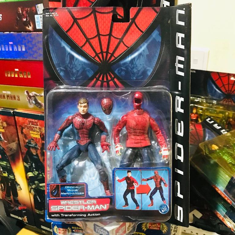 TOYBIZ 6'INCH MOVIE 2002 SPIDERMAN 1 - SPIDERMAN PETER PARKER WRESTLER SUIT  SPIDERMAN - SUPER RARE, Hobbies & Toys, Toys & Games on Carousell