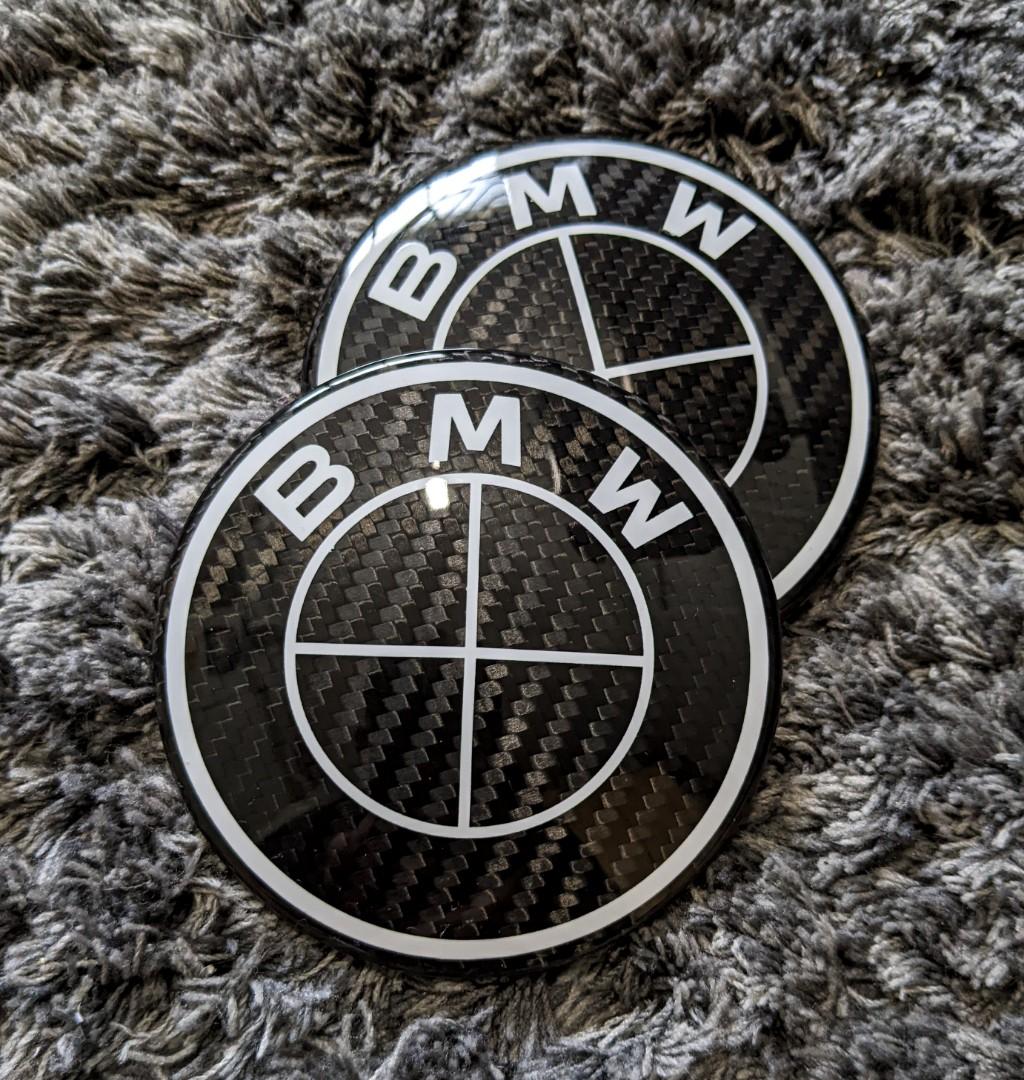 BMW Emblem 82mm Motorhaube CARBON BLACK