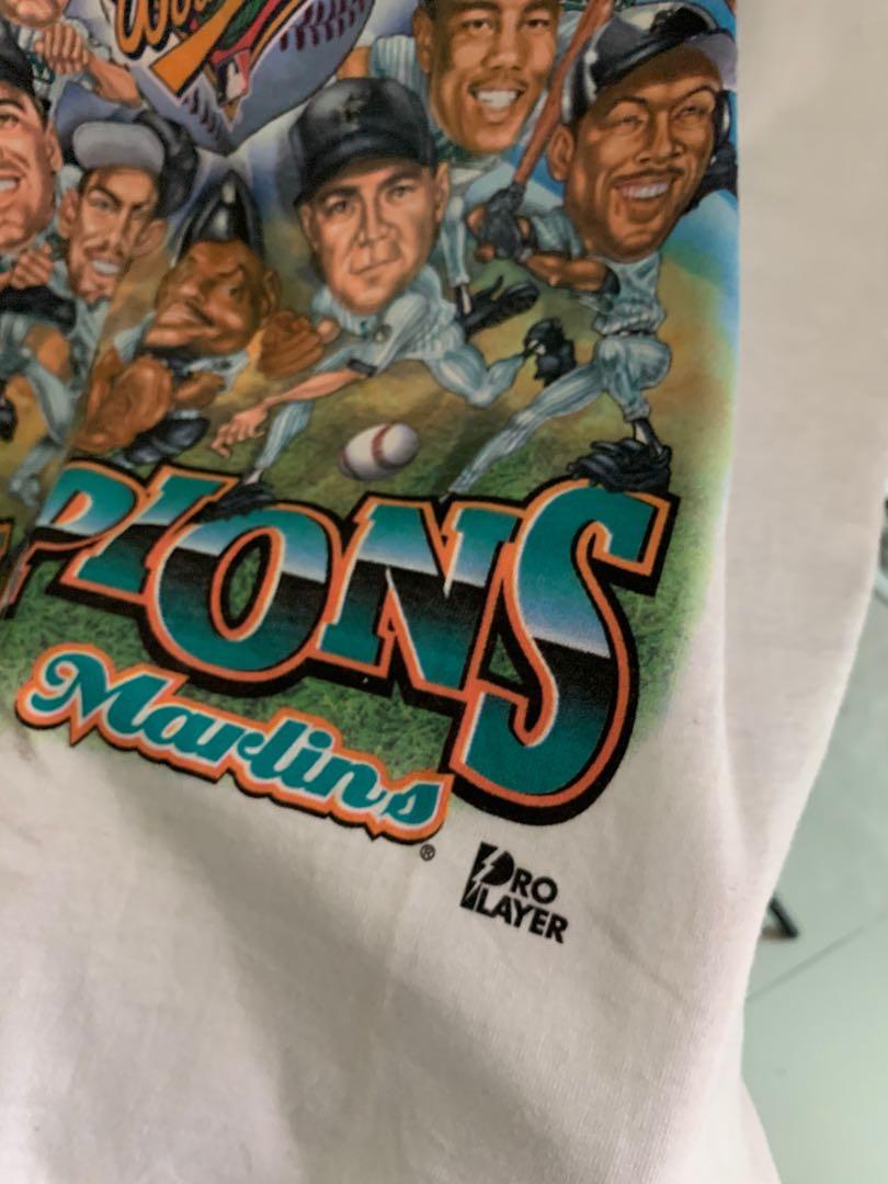 1997 Florida Marlins World Series Champs MLB Caricature T Shirt Size Large  – Rare VNTG