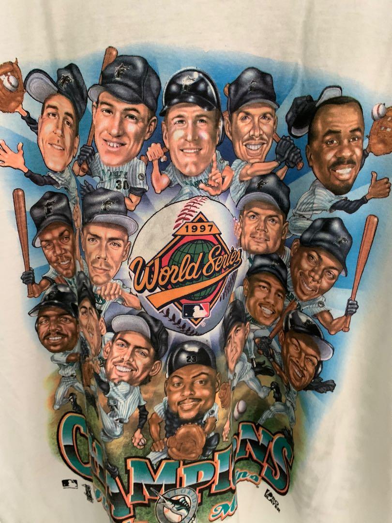 Vintage 1997 World Series Pro Player T-Shirt Cleveland Indians