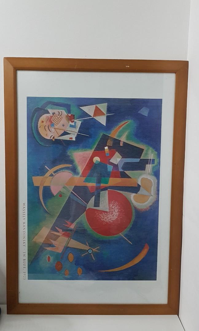 Wassily Kandinsky - In Blue (Category: Art & Prints) located in Bacoor. Submitted by sendthelight.ph (Listing ID 1154507556, Image 2). Description: Wassily Kandinsky - In Blue, 1925 68cm x 99cm Frame can be easily restored. No issues sa mismong art. Pwede ihang sa wall. Meet up only sana pwede sa MOA, Ayala Malls Manila Bay, Robinsons Manila, SM Makati or ok din if taga cavite ka kasi baka mabasag pag trinansport sa Lalamove sayang naman. PM nala