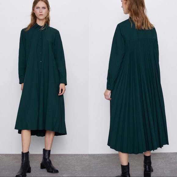 Pleated shirt 2025 dress zara