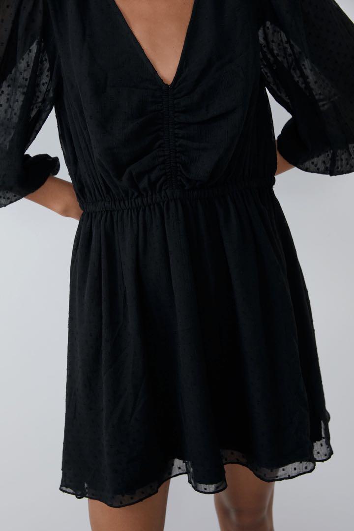 Zara Swiss Dot Dress, Women's Fashion, Dresses & Sets, Dresses on Carousell