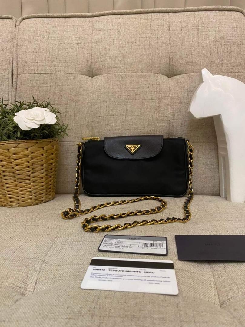 Prada, Bags, Authentic Prada Bandoliera Tessuto Oro Crossbody Bag