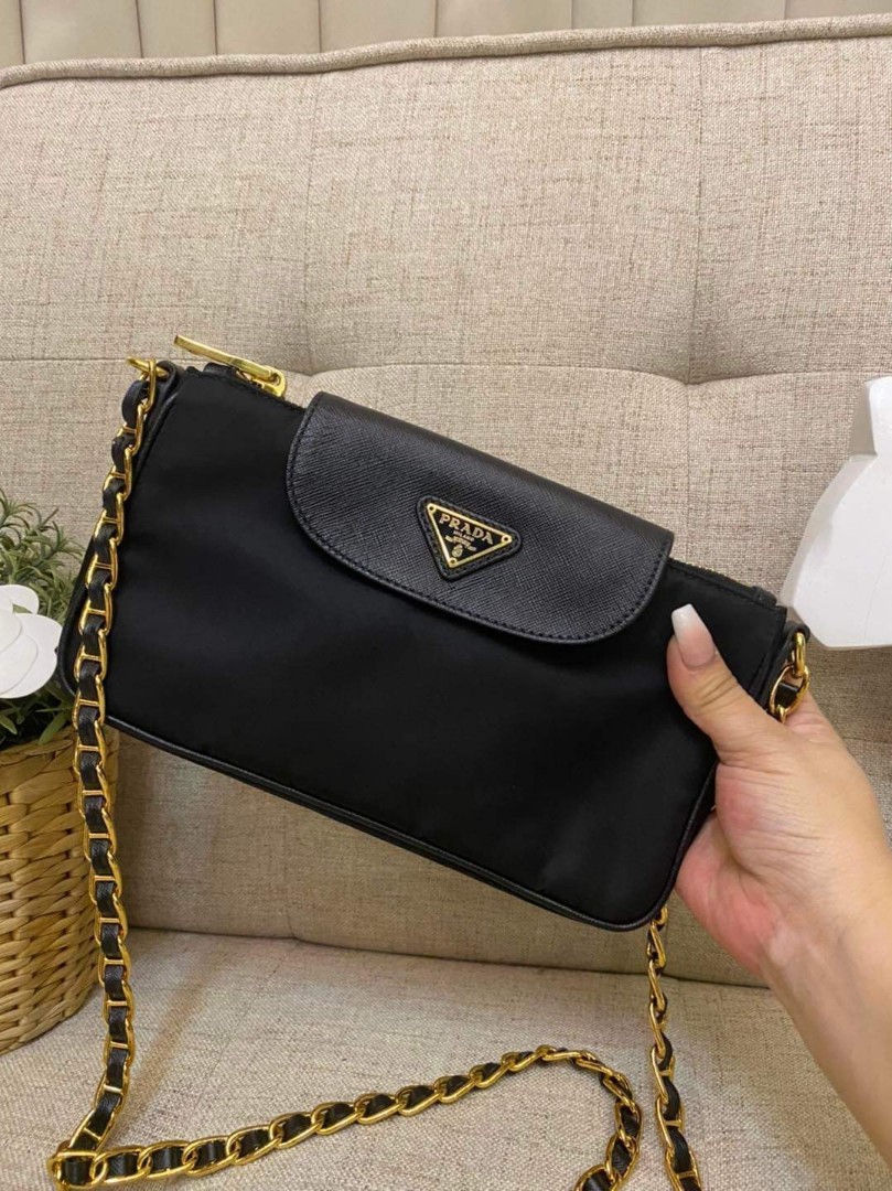 Prada Bandoliera Tessuto Saffiano, Luxury, Bags & Wallets on Carousell