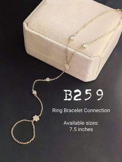 18k Saudi Gold Ring Bracelet Connection B259