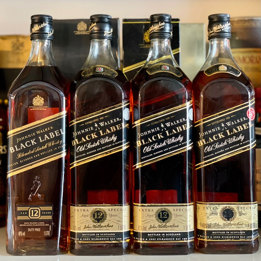 1L Black Label Johnnie Walker Whisky Vintage Bottles Sealed ...