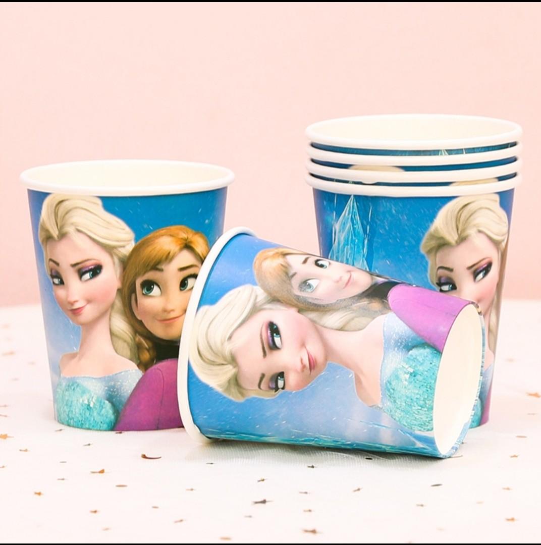 20pc Frozen Paper Cups Plates Happy Birthday Party Girl Elsa Anna