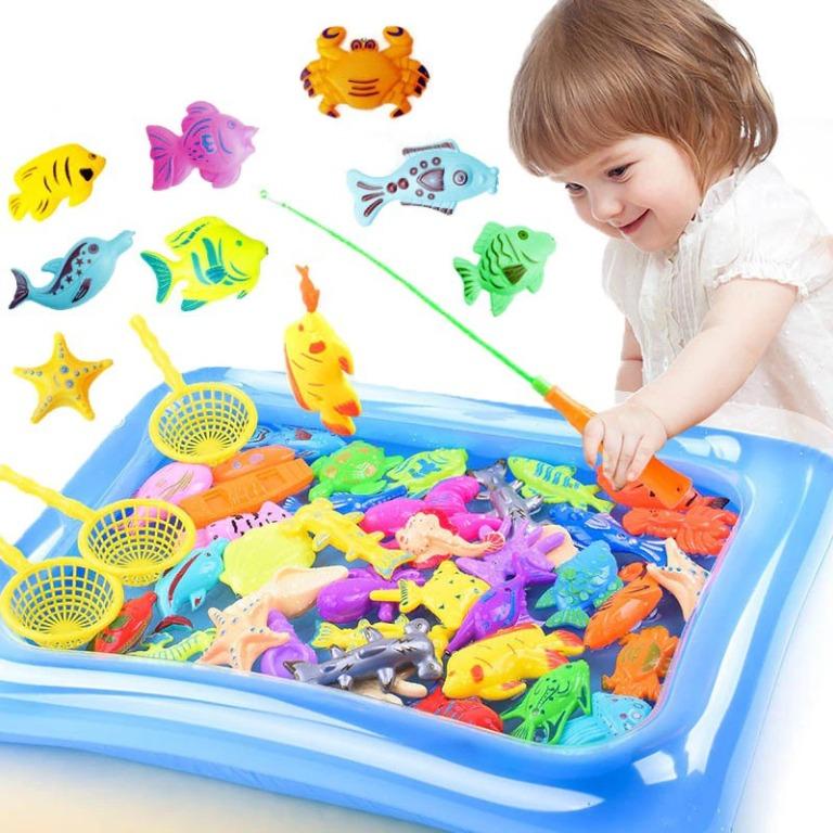 52/67/83pcs Magnetic Fishing Toy Set with Inflatable Pool Floating Magnet  Fishes HZ1440, Hobbies & Toys, Toys & Games on Carousell