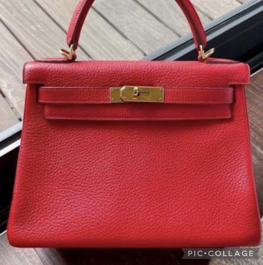 Rouge de Coeur Swift Leather Retourne Kelly 25 Gold Hardware, 2020, Handbags & Accessories, 2021