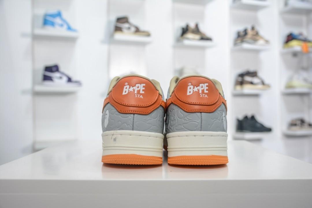 A Bathing Ape Bape Sta Low “Grey Orange” (2021) 001Fwh701002_Org_A, Men'S  Fashion, Footwear, Sneakers On Carousell