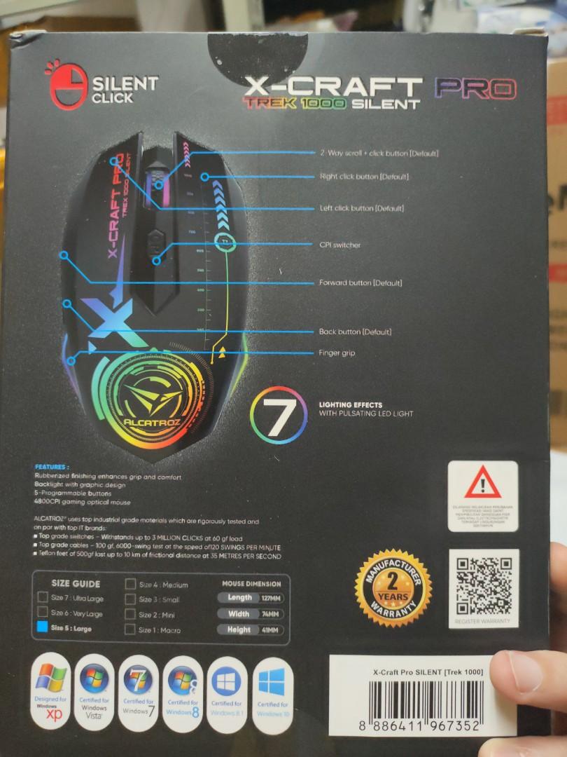 Alcatroz XCraft Air Trek 1000 Wireless Silent Gaming Mouse Pro Trek