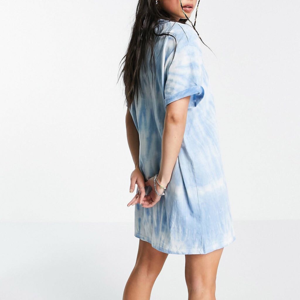 BERSHKA Tie Dye Shirtdress, Fesyen 