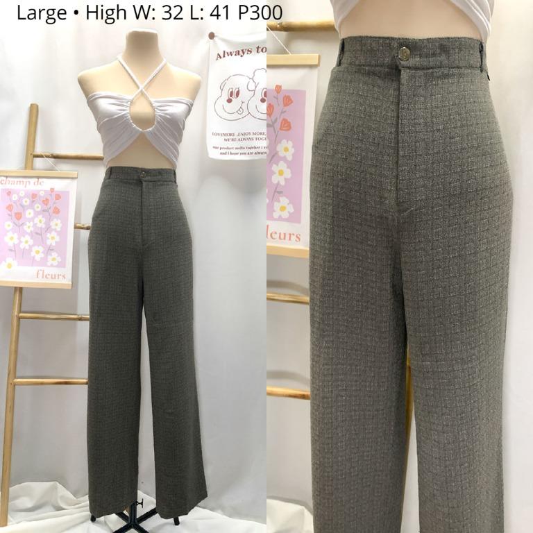 Polyester spandex stretchable pants slacks, Women's Fashion, Bottoms, Other  Bottoms on Carousell