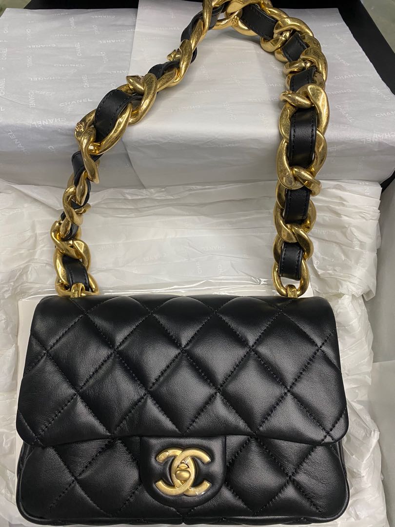 Chanel 22s Mini Flap Bag with Large Chunky Oversized Chain