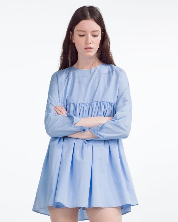 Zara poplin jumpsuit dress top