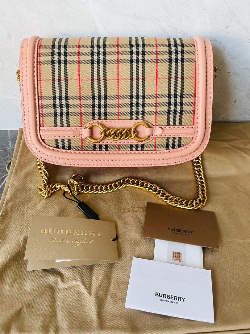 The 1983 check link cheap bag with leather trim