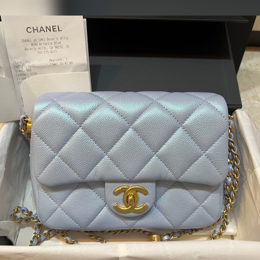 Chanel 21K My Perfect Mini Flap in Iridescent Blue Caviar, Luxury, Bags &  Wallets on Carousell