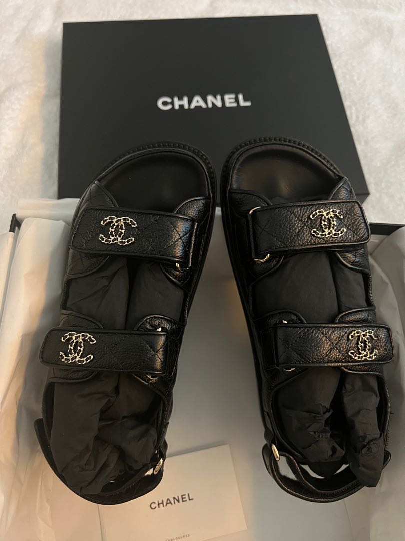 NEW hard to find - Chanel dad sandals (full set with receipt), Luxury ...