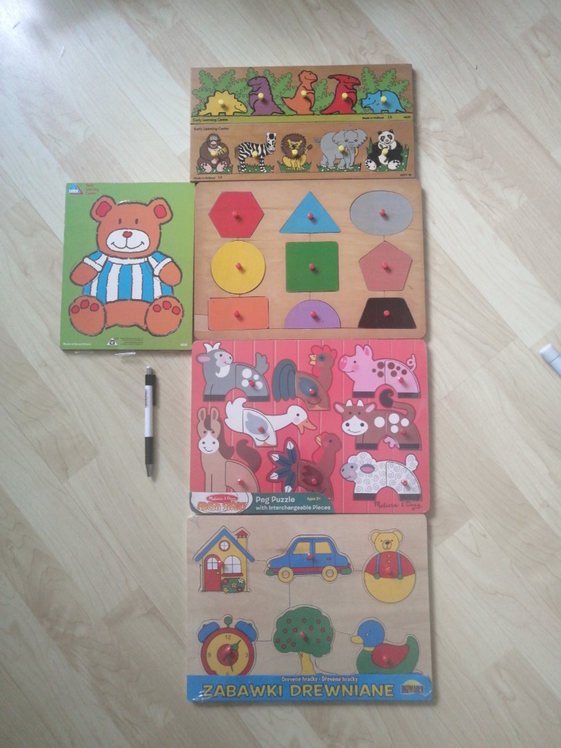 Children's Early Learning Wooden Peg Puzzles, Hobbies & Toys, Toys