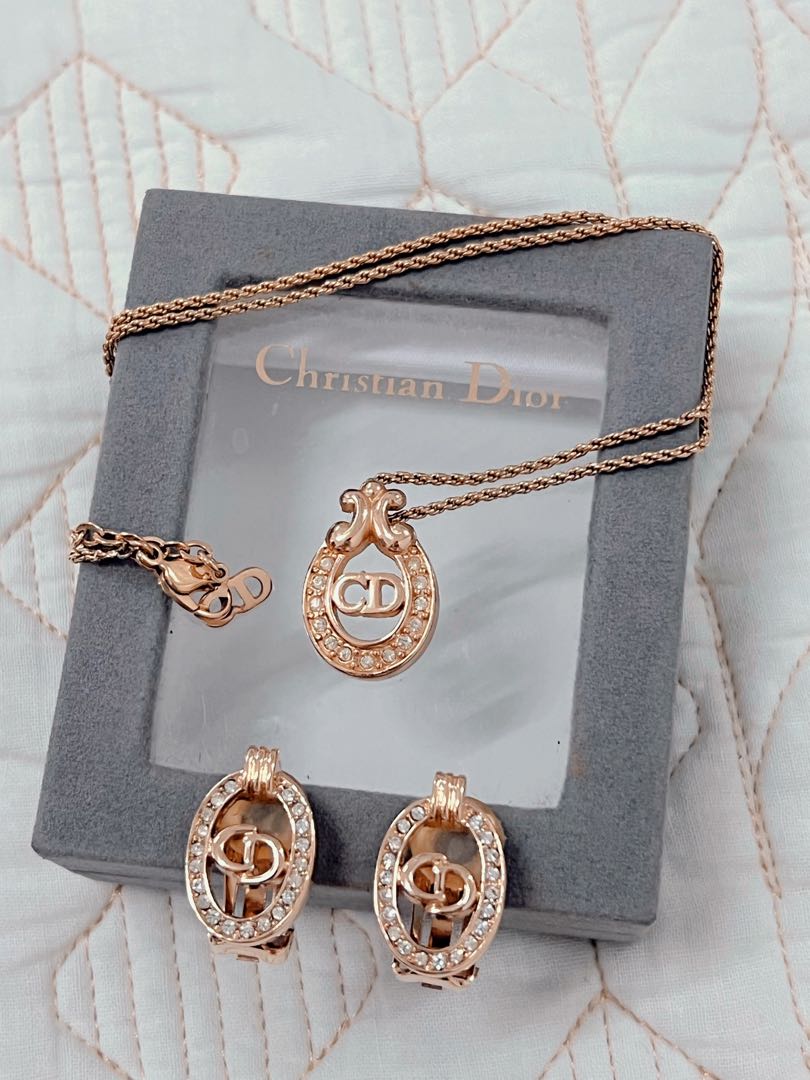 Christian dior necklace top and earring set