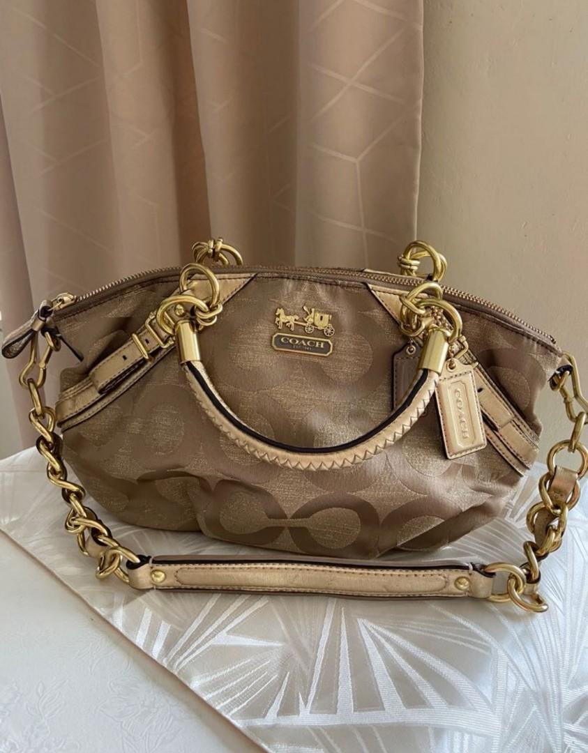 Coach gold handbag sale
